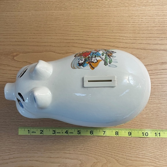 Vintage Rob Roy Piggy Bank Western Covered Wagon Decoration Blue Eyes 10.5” Rare - Picture 9 of 10